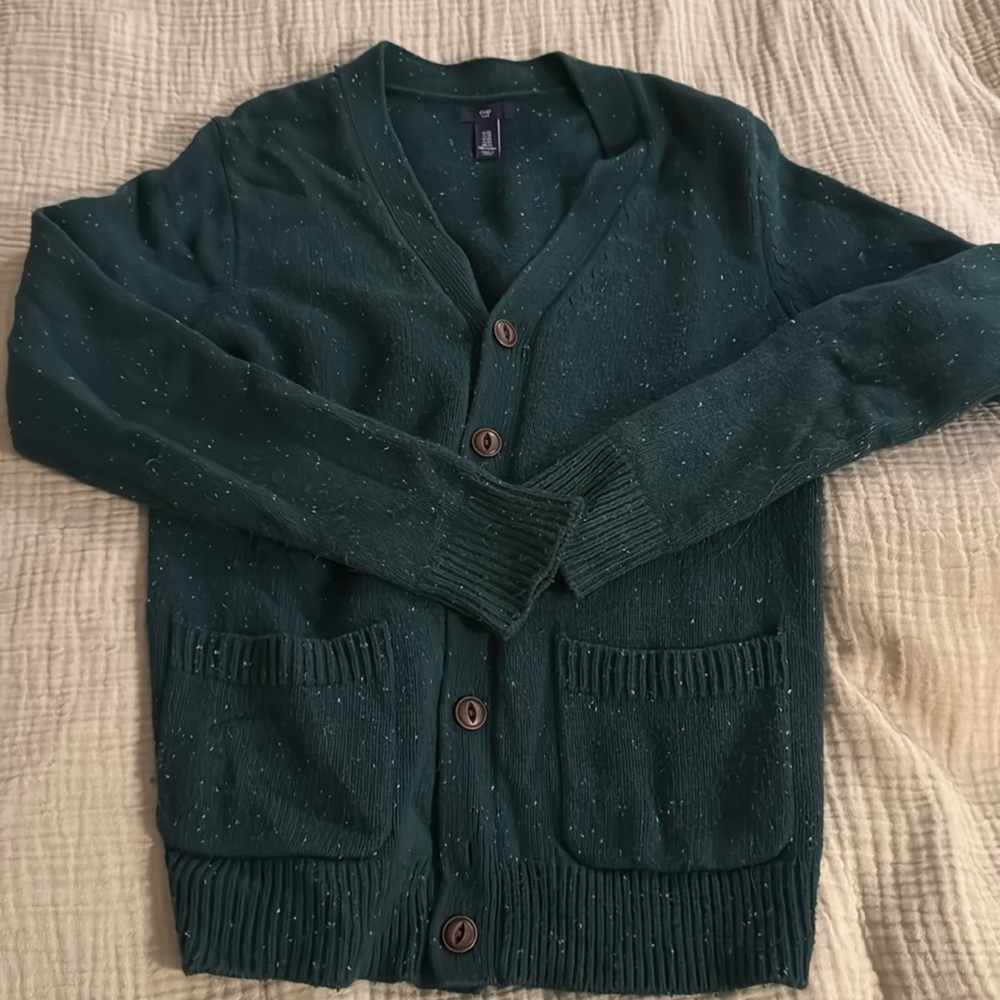 Men’s XS Gap Grandpa Sweater in Hunter Green Speckle